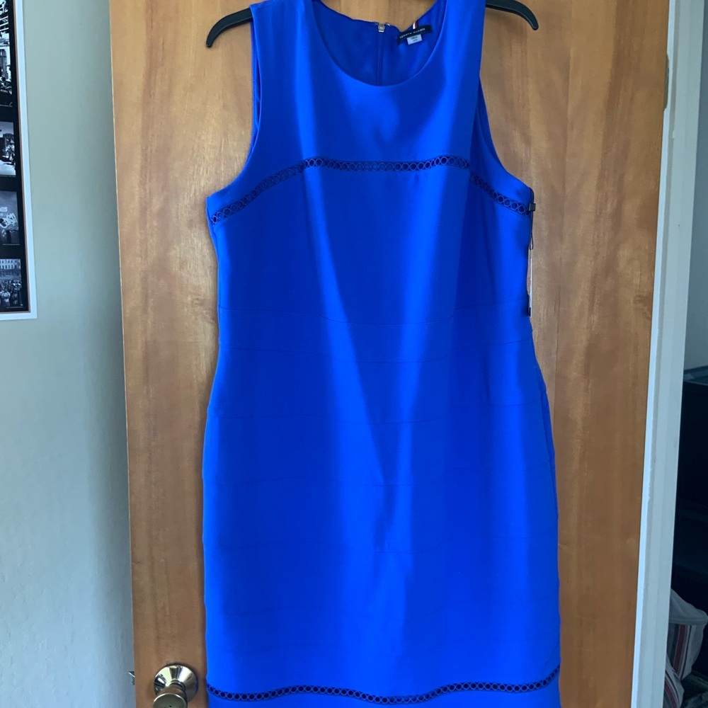 TOMMY HILFIGER Blue Evening Sheath Sleeveless Dress  14W